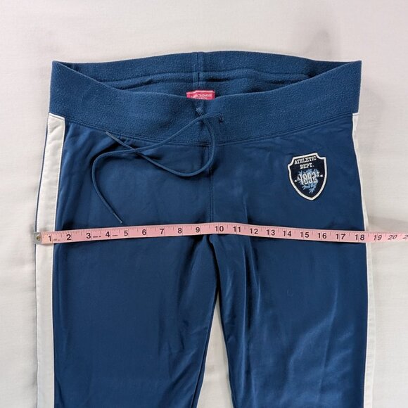 Y2k Abercrombie & Fitch Blue White Spell Out Low Rise Athletic Capris - Picture 6 of 9